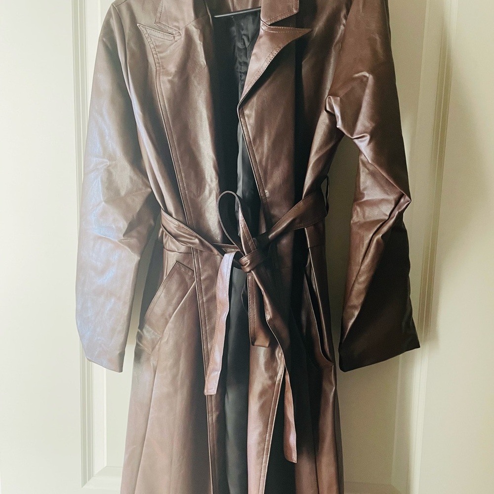 Elegant Brown Women's Trench Coat